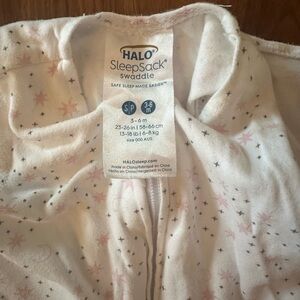 Halo SleepSack Swaddle with Pink and Gray Stars